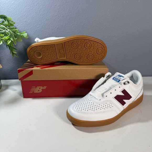 New Balance NB Numeric Brandon Westgate 508 Leather Shoes White Red Women Size 7 - Picture 6 of 7